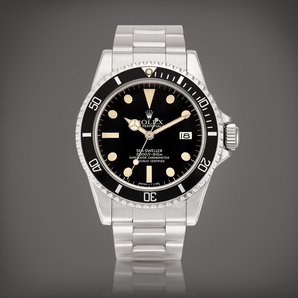 View full screen - View 1 of Lot 2285. Sea-Dweller "Great White", Reference 1665 A stainless steel wristwatch with date and bracelet, Circa 1981 | 勞力士 | Sea-Dweller "Great White" 型號1665 | 精鋼鏈帶腕錶,備日期顯示,約1981年製.