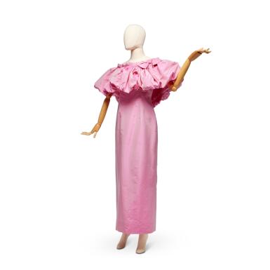 View full screen - View 1 of Lot 92. Pink Changeant Taffeta Evening Gown, 1960s.