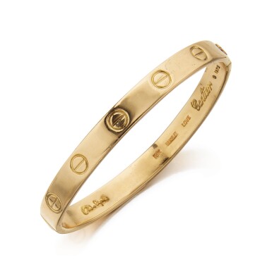 View full screen - View 1 of Lot 29. ALDO CIPULLO FOR CARTIER | GOLD 'LOVE' BANGLE-BRACELET.