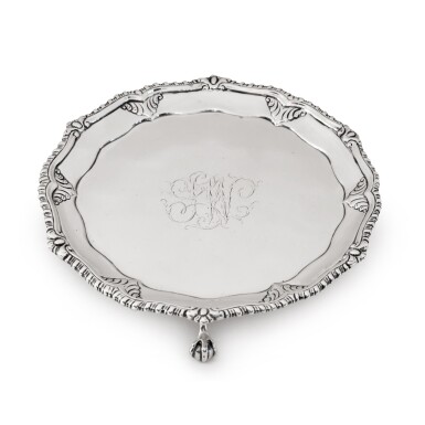 View full screen - View 1 of Lot 230. American Silver Waiter, Joseph and Nathaniel Richardson, Philadelphia, Circa 1780.