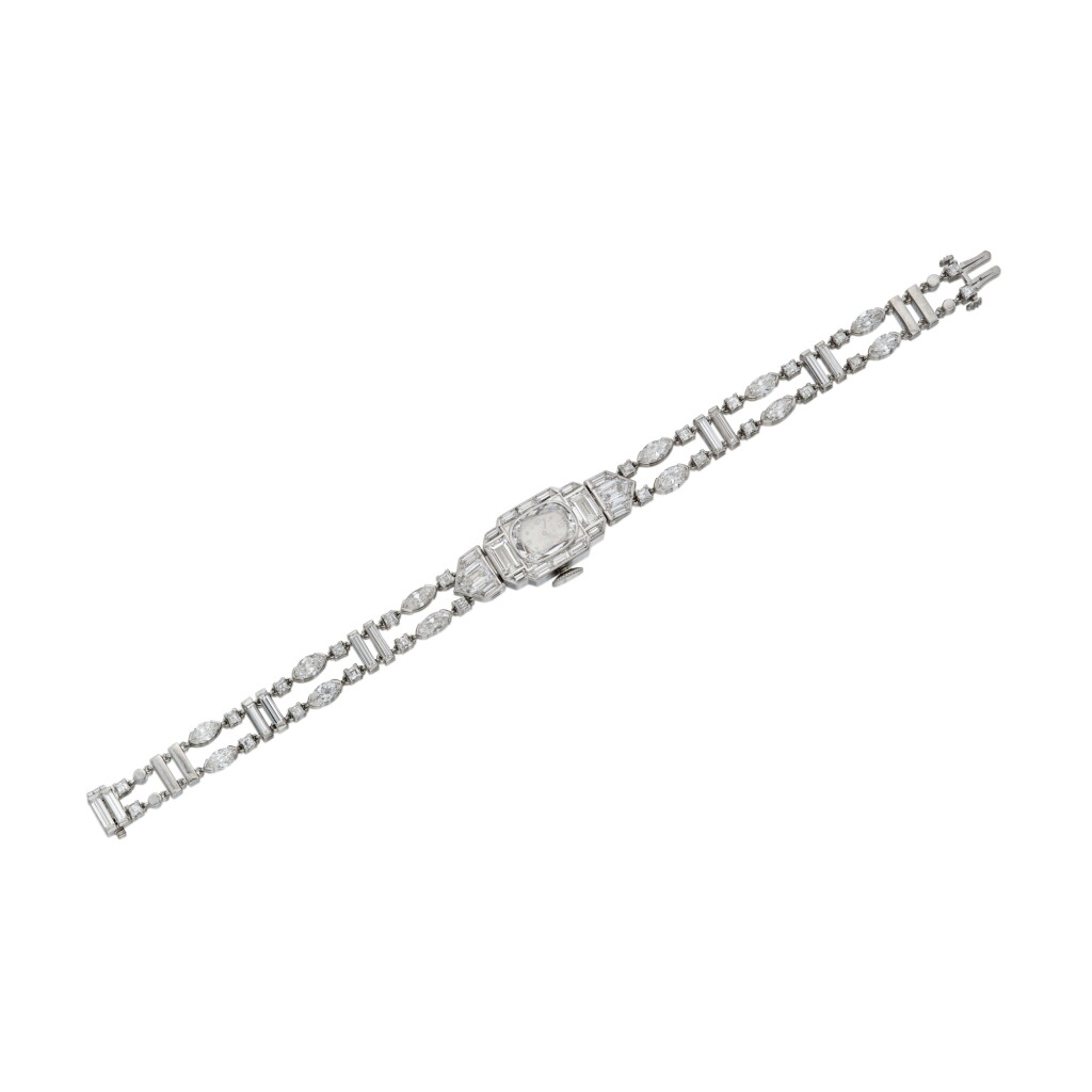 View full screen - View 1 of Lot 128. Diamond Wristwatch.