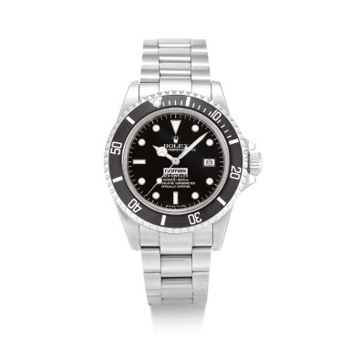 View full screen - View 1 of Lot 2225. ROLEX | "COMEX " SEA-DWELLER, REFERENCE 16660 A STAINLESS STEEL WRISTWATCH WITH DATE AND BRACELET, CIRCA 1985 " | 勞力士 | ""Comex"" Sea-Dweller 型號16660 精鋼鏈帶腕錶,備日期顯示,錶殼編號8559338及3143,約1985年製".