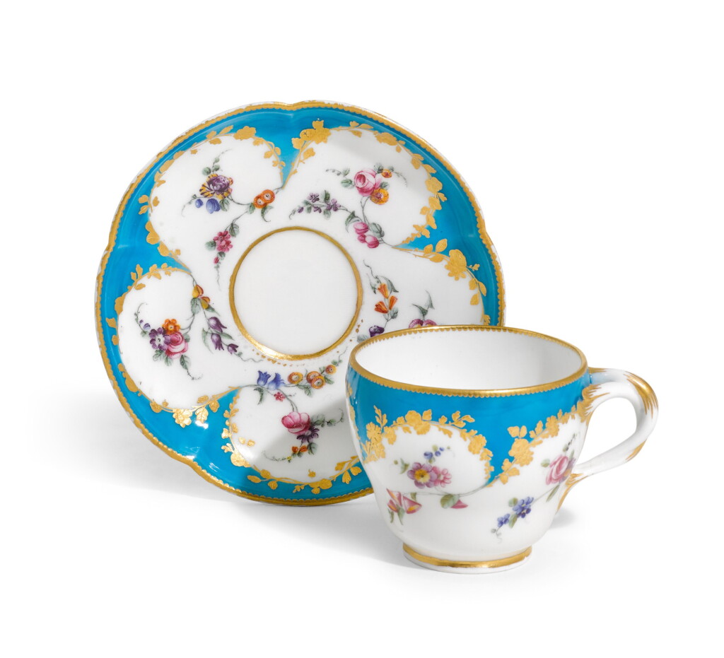 View full screen - View 1 of Lot 97. A Vincennes cup and saucer, circa 1754-55.