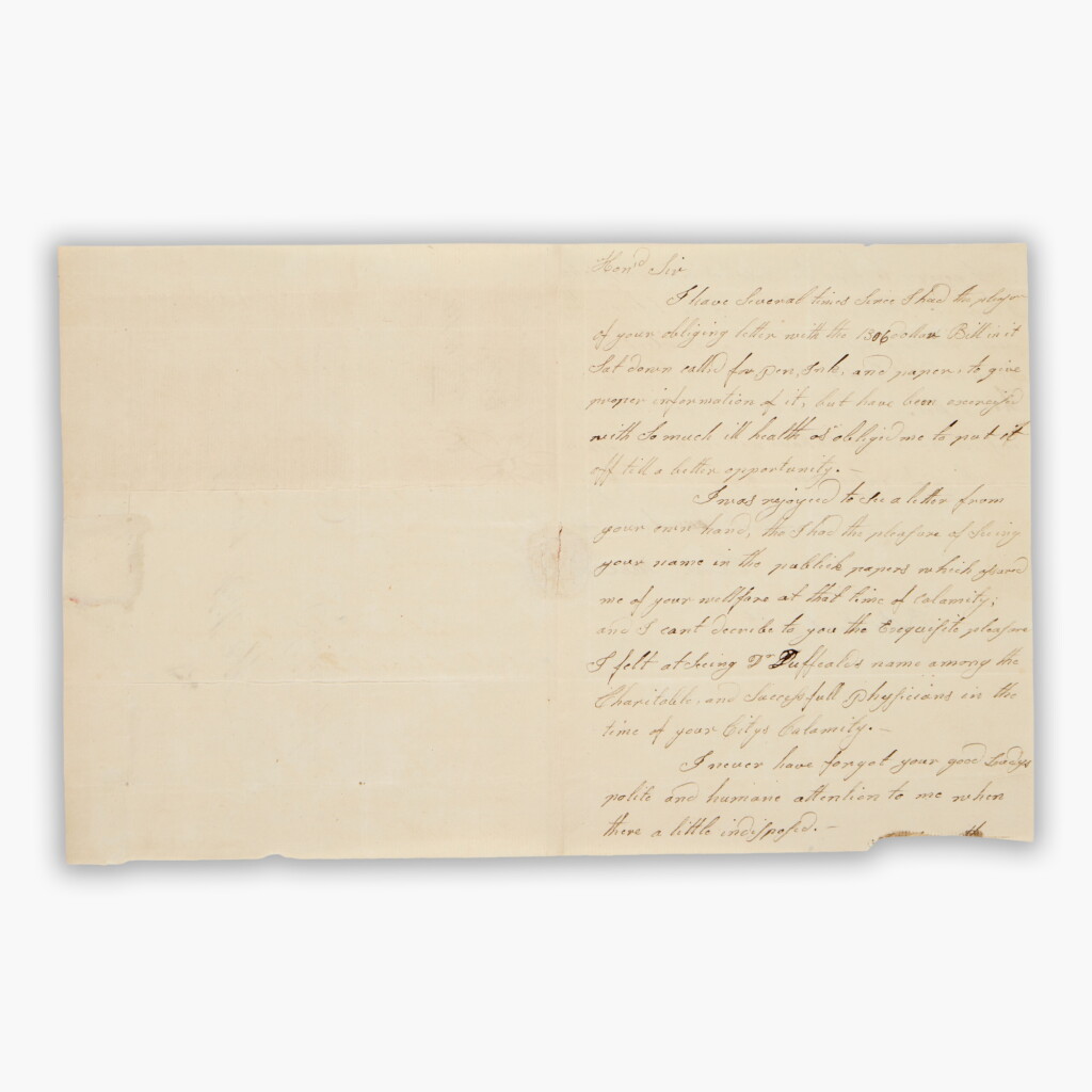 View full screen - View 1 of Lot 149. Jane Franklin Mecom | "I had the pleasure of your obliging letter with the 1306 dollar Bill".