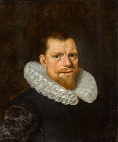View full screen - View 1 of Lot 54. Portrait of a gentleman, bust-length, wearing a white ruff.
