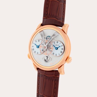 View full screen - View 1 of Lot 60. Legacy Machine No.1, Reference 01.RL.WA | A pink gold semi-skeletonised dual time zone wristwatch with vertical power reserve and flying balance wheel | Circa 2014.