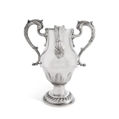 View full screen - View 1 of Lot 543. A George III Silver Double-Spouted Two-Handled Cup, Maker's mark GC probably for George Cowles, London, 1766.