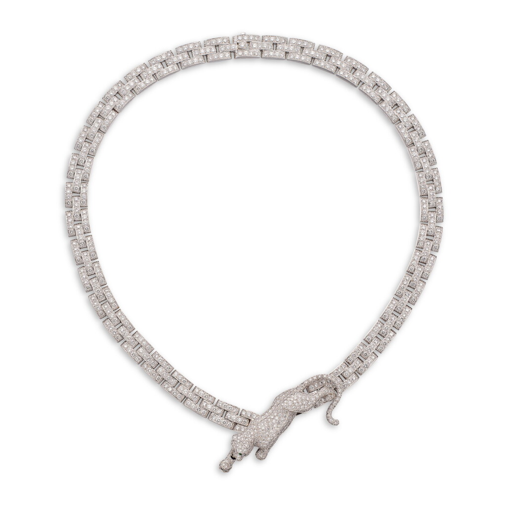 View full screen - View 1 of Lot 1818. 'Maillon Panthère' Diamond, Emerald and Onyx Necklace | 卡地亞 | 'Maillon Panthère’ 鑽石 配 祖母綠 及 縞瑪瑙 項鏈.