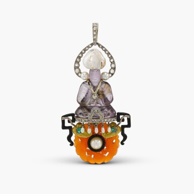 View full screen - View 1 of Lot 220. Gem-set and Diamond Pendant .