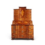 A South German or Austrian Baroque Inlaid Walnut Bureau Cabinet, Mid-18th Century