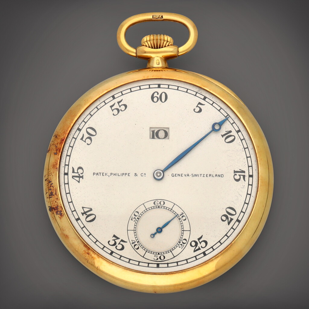 View full screen - View 1 of Lot 18. Retailed by À L'Émeraude | A yellow gold open-faced jump hour watch | Circa 1927.