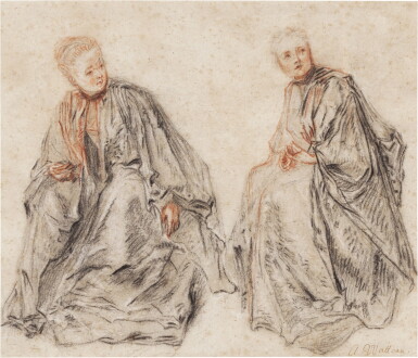 View full screen - View 1 of Lot 144. Studies of two seated ladies.