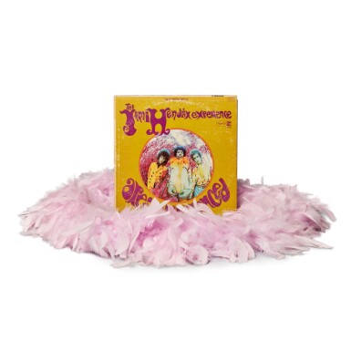 View full screen - View 1 of Lot 43. Jimi Hendrix | Pink boa worn by Hendrix on the cover of "Are you Experienced?" circa 1967.