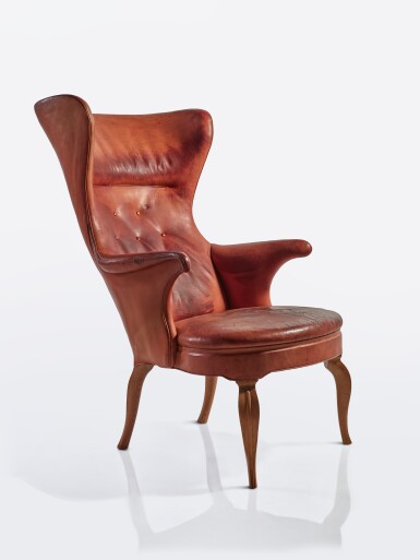View full screen - View 1 of Lot 90. A Rare High-back Wing Chair.