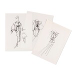 Three original sketches for fashion