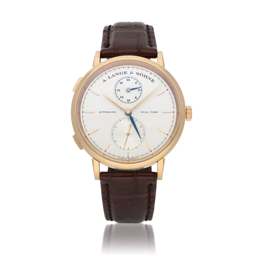 View full screen - View 1 of Lot 17. Saxonia Dual Time, Ref. 385.032 | A yellow gold dual time zone wristwatch | Circa 2015.