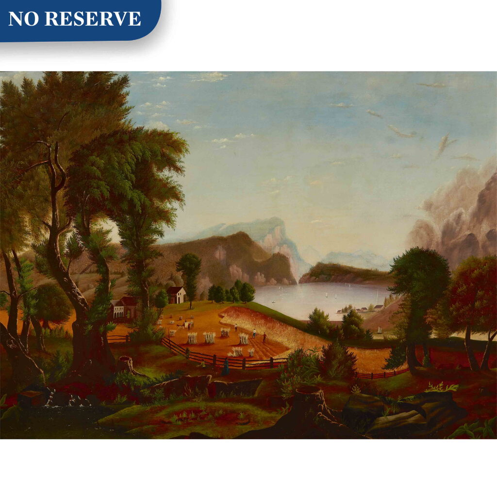 View full screen - View 1 of Lot 159. American Landscape, after Jasper Francis Cropsey's American Harvesting.
