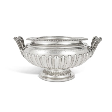 View full screen - View 1 of Lot 1130. A Victorian Silver Large Two-Handled Punch Bowl, Maker's Mark of John Newton Mappin for Mappin & Webb, London, 1894.