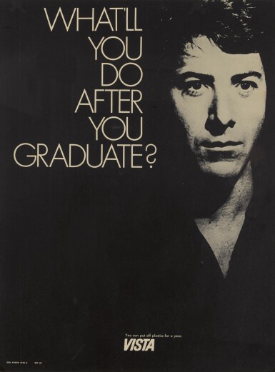 View full screen - View 1 of Lot 142. THE GRADUATE (1967) SPECIAL TIE-IN POSTER WITH VISTA, US.