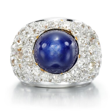 View full screen - View 1 of Lot 188. Sapphire and diamond ring.