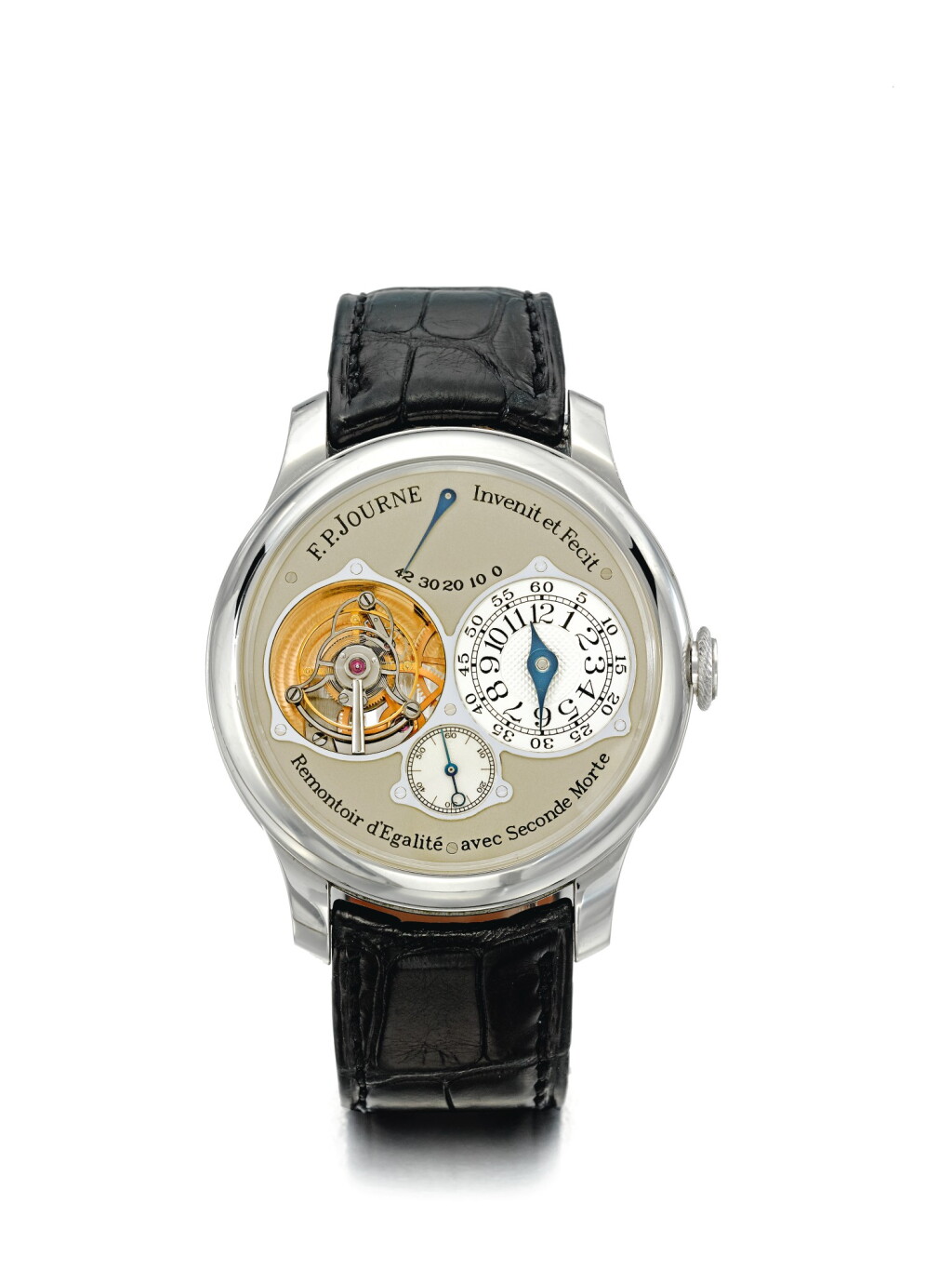 View full screen - View 1 of Lot 5. F.P. JOURNE | TOURBILLON SOUVERAIN A PLATINUM TOURBILLON WRISTWATCH WITH REMONTOIRE DEAD BEAT SECONDS AND POWER RESERVE INDICATION, CIRCA 2007.
