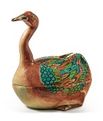 A Fine and Rare Chinese Export Goose-form Tureen and Cover, Qing Dynasty, Qianlong Period, circa 1770 | 清乾隆 約1770年 粉彩鵝形湯盆