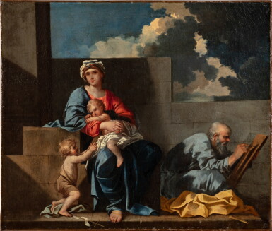 View full screen - View 1 of Lot 124. The Holy Family with the infant St John the Baptist | La Sainte Famille avec saint Jean Baptiste.