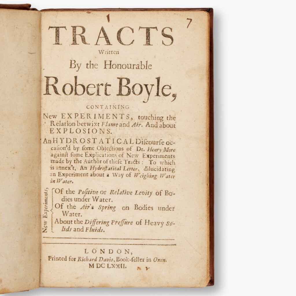 View full screen - View 1 of Lot 83. Boyle, Robert | Containing New Experiments..., London, 1672, first edition.