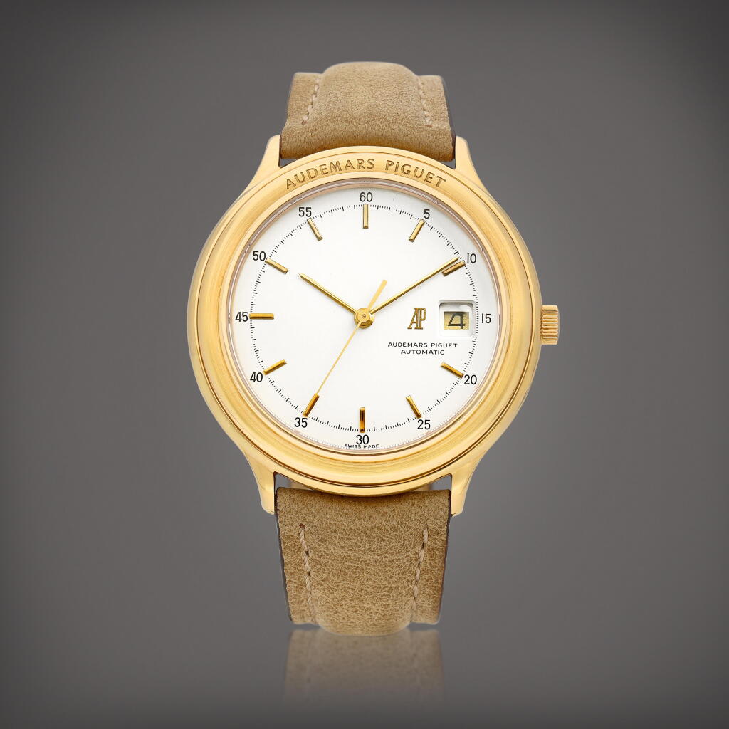 View full screen - View 1 of Lot 8663. Huitième | A pink gold wristwatch with date, Circa 1990 | 愛彼 | Huitième | 粉紅金腕錶,備日期顯示,約1990年製.