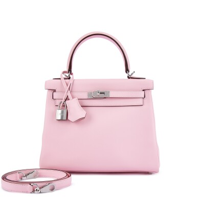 View full screen - View 1 of Lot 9602. Rose Sakura Swift Kelly 25 Retourné Palladium Hardware, 2025.