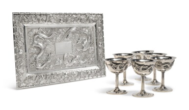 View full screen - View 1 of Lot 333. A Chinese Export Silver Tray, Luen-Wo, Shanghai, Early 20th Century.