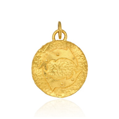 View full screen - View 1 of Lot 183. A Gold 'Pisces' Pendant.