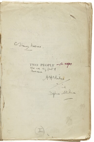 View full screen - View 1 of Lot 166. MILNE, A. A. | Two People. London: Methuen, (1931) .