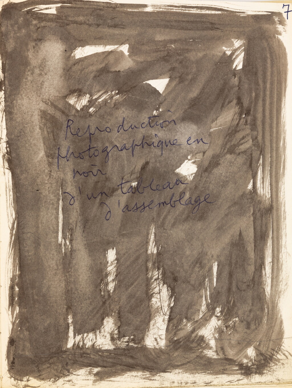 View full screen - View 1 of Lot 91. Important dossier autour de l’exposition "Jean Dubuffet : tableaux d’assemblages" à la galerie Rive Droite, 1957. Maquette du catalogue avec lavis d'encre, lettres autographes au galeriste Jean Larcade, listes d’œuvres, etc. 1957..