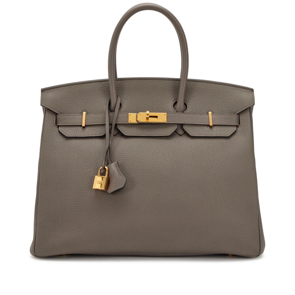 View full screen - View 1 of Lot 97. Gris Etain Togo Birkin 35 Gold Hardware, 2017.