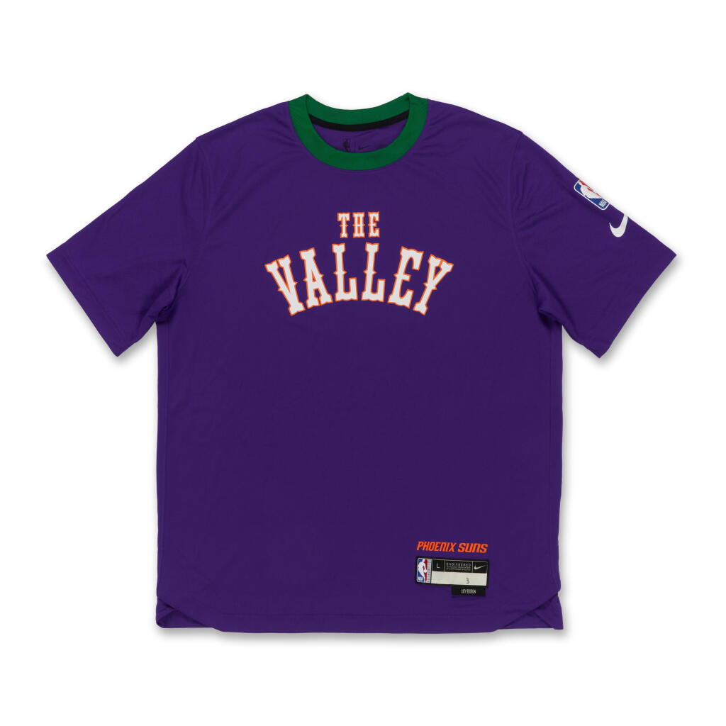 Voir en plein écran - Voir 1 du lot 71. Bradley Beal Phoenix Suns 2024-2025 Game Worn City Edition Warmup Top.