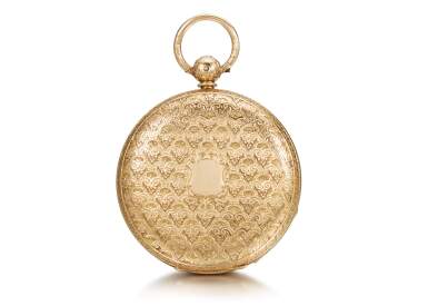 View full screen - View 1 of Lot 1091. WILLIAM WOOD | GOLD CHORONOMETER HUNTING CASED POCKET WATCH MADE IN 1849.