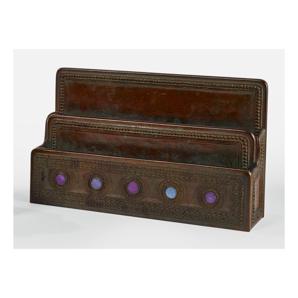 View full screen - View 1 of Lot 3. TIFFANY STUDIOS | “BYZANTINE” LETTER RACK.