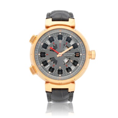 View full screen - View 1 of Lot 535. Voyage GMT, Ref. Q10C5 Pink gold dual time zone wristwatch with date Circa 2010.