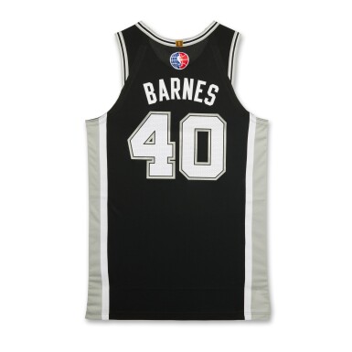 View full screen - View 1 of Lot 36. Harrison Barnes ‘2025 Paris Games’ San Antonio Spurs 2024-2025 Game Worn Icon Edition Jersey .