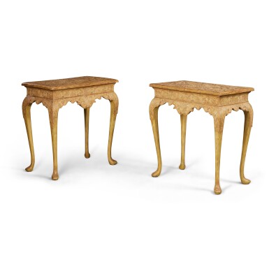 View full screen - View of A Pair of George I Giltwood and Gilt Gesso Tables, Circa 1715.