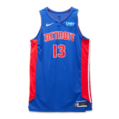 View full screen - View 1 of Lot 149. James Wiseman Detroit Pistons 2023-2024 Game Worn Canada Series Icon Edition Jersey | Double-Double.