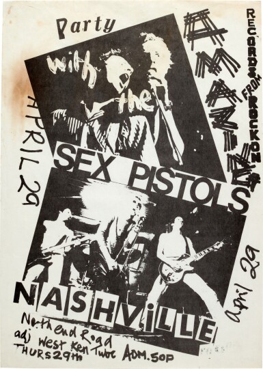 View full screen - View 1 of Lot 2. Helen Wellington-Lloyd and Nils Stevenson | Handbill for the Nashville Rooms, 29 April 1976.