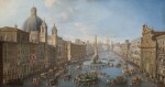 Rome, a view of Piazza Navona flooded