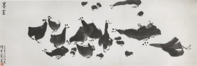 View full screen - View 1 of Lot 257. Chen Qikuan (Chen Chi-kwan) (1921-2007), Ink Birds | 陳其寬《墨禽》水墨紙本 鏡框.