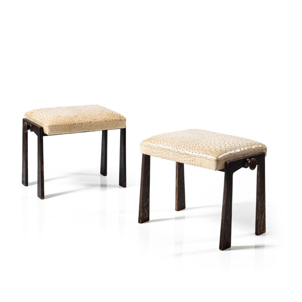 View full screen - View 1 of Lot 236. Pair of stools.