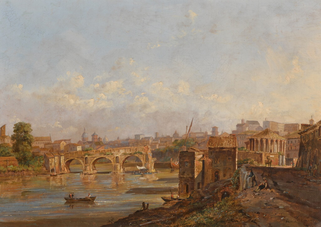 View full screen - View 1 of Lot 200. Rome, a view of the Ponte Rotto and the Temple of Vesta.