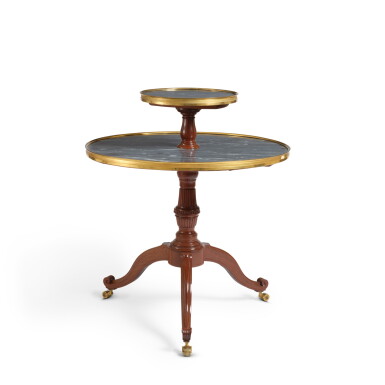 View full screen - View 1 of Lot 753. A Louis XVI gilt-bronze-mounted mahogany serviteur muet, circa 1780, stamped by Canabas .