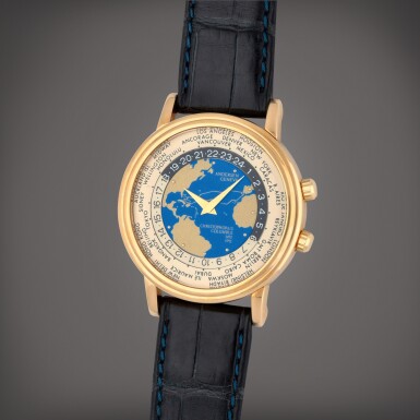 View full screen - View 1 of Lot 252. Worldtime Christopher Columbus 500th Anniversary | A yellow gold world time wristwatch | Circa 1992.