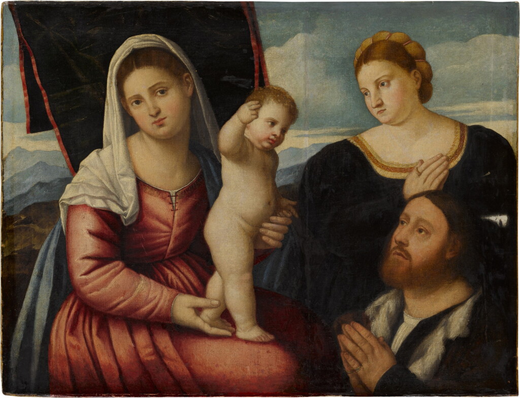 View full screen - View 1 of Lot 102. Madonna and child with two donors.